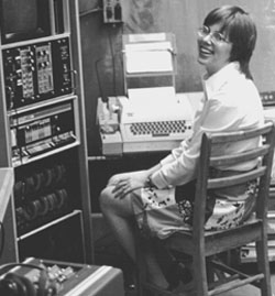 Me at beginning of computer career ca. 1973 with PDP 8/e minicomputer by Digital Equipment Corporation